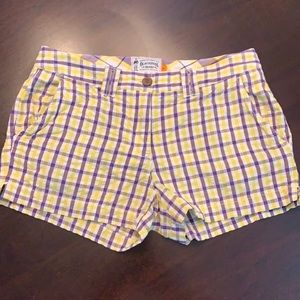 Olde School Brand 4 purple/yellow plaid shorts